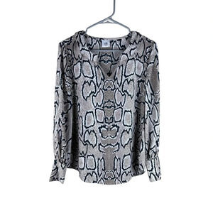 Cabi Serpentine Snakeskin Animal Print Sheer Blouse Women’s XS